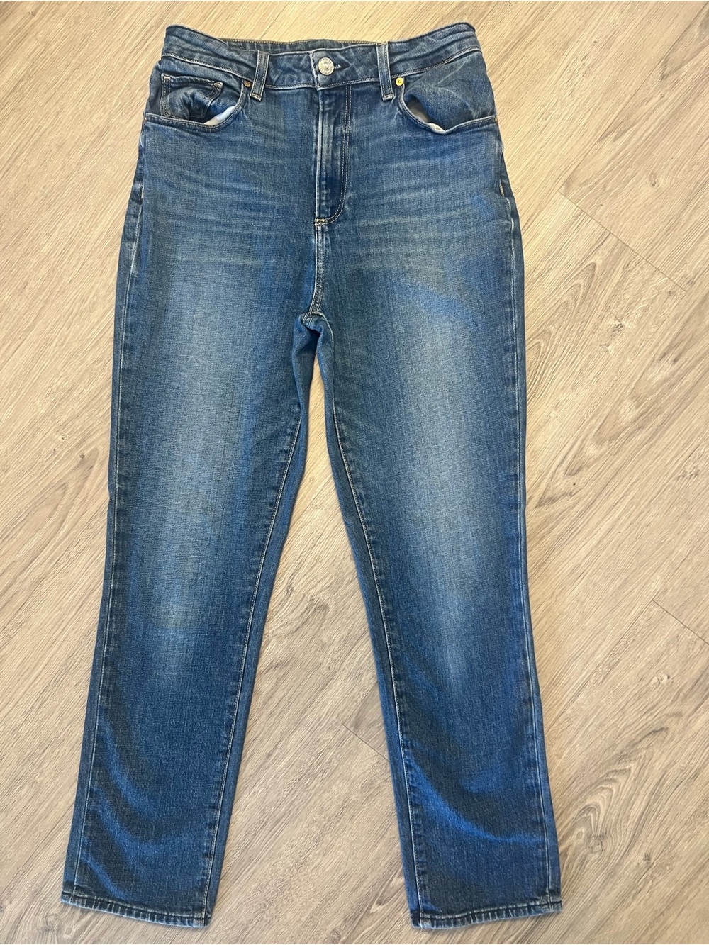 High-Rise Straight Leg Women's Jeans - Blue | Paige Denim | Sarah Slim